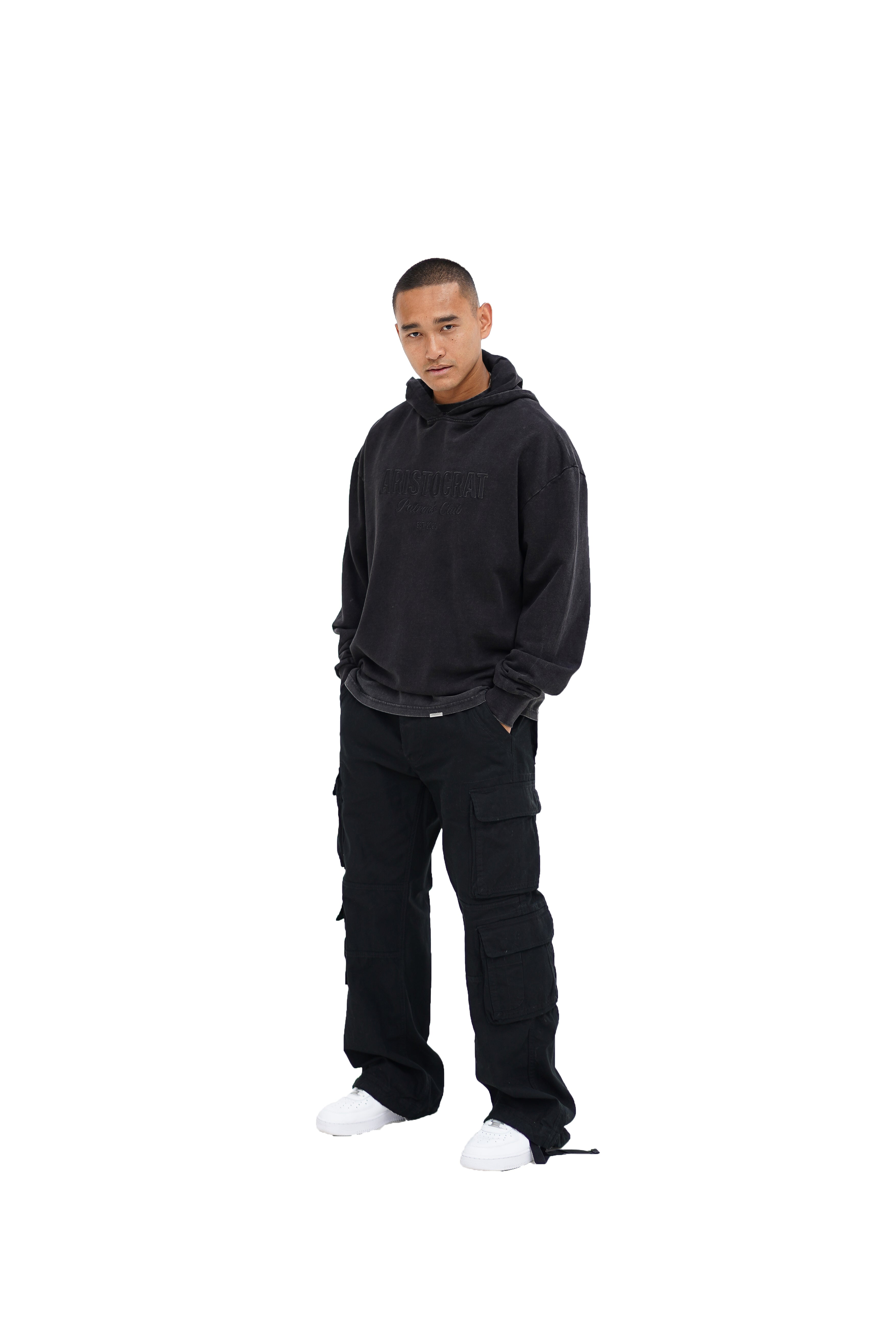 ARISTOCRAT PATRONS CLUB TONAL HOODIE - BLACK