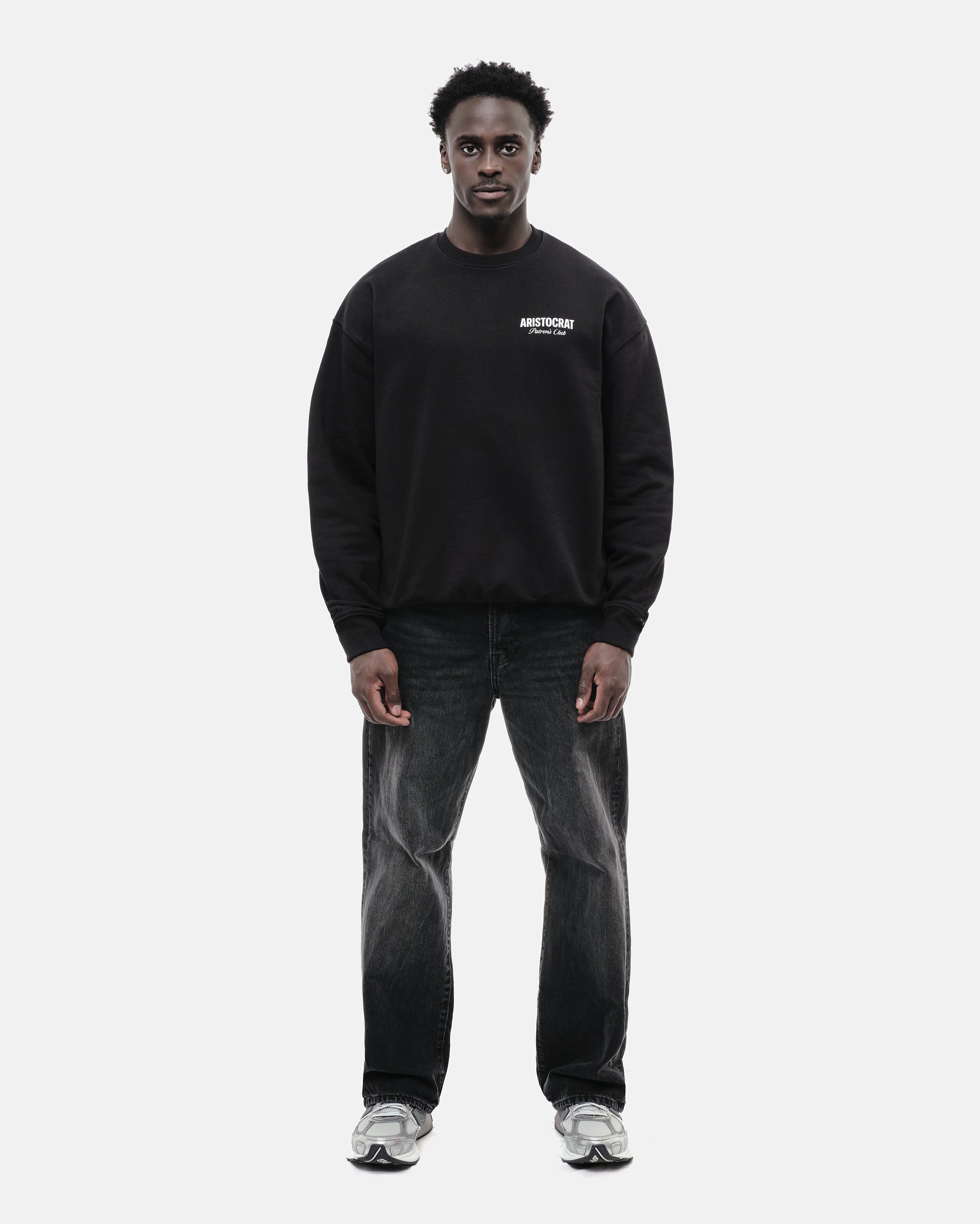 ARISTOCRAT PATRONS CLUB CREW NECK SWEATSHIRT - BLACK