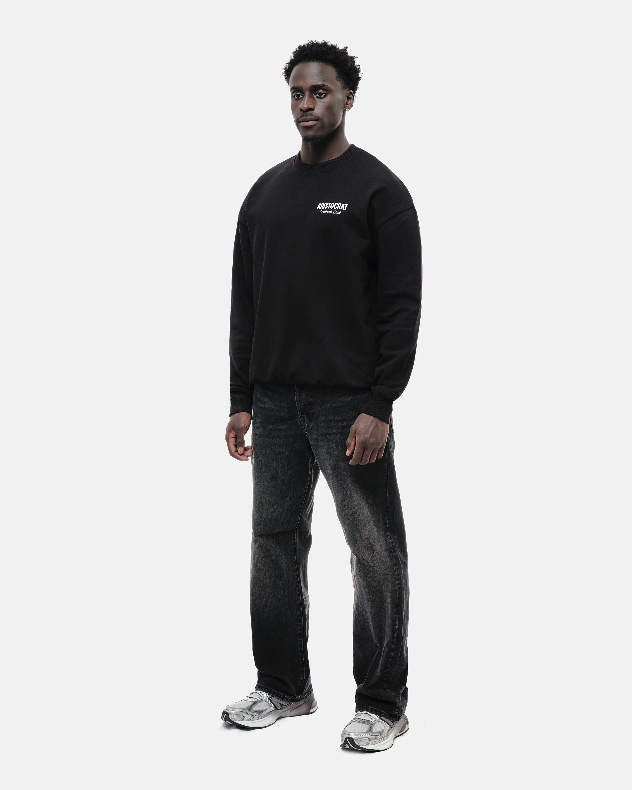 ARISTOCRAT PATRONS CLUB CREW NECK SWEATSHIRT - BLACK