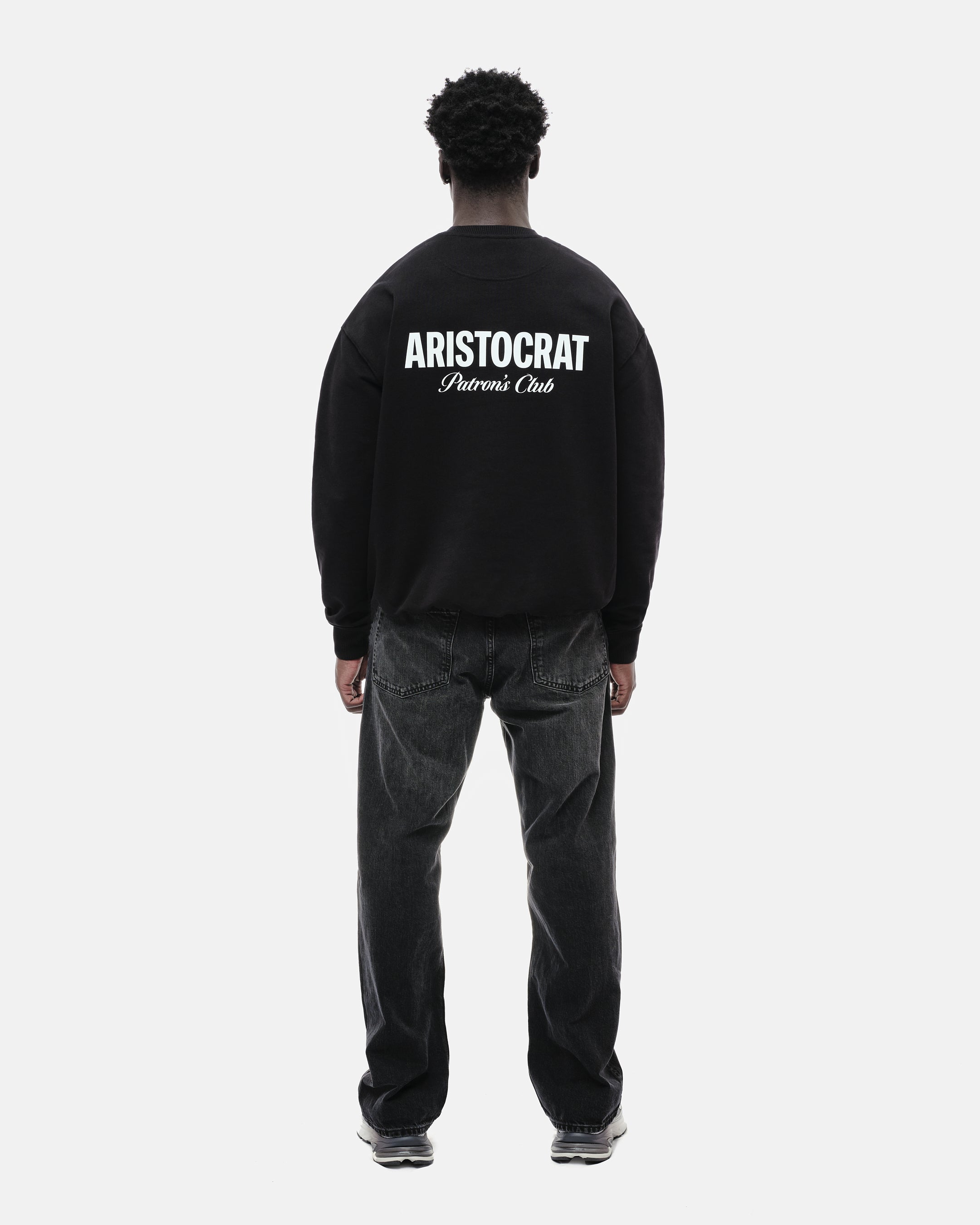 ARISTOCRAT PATRONS CLUB CREW NECK SWEATSHIRT - BLACK