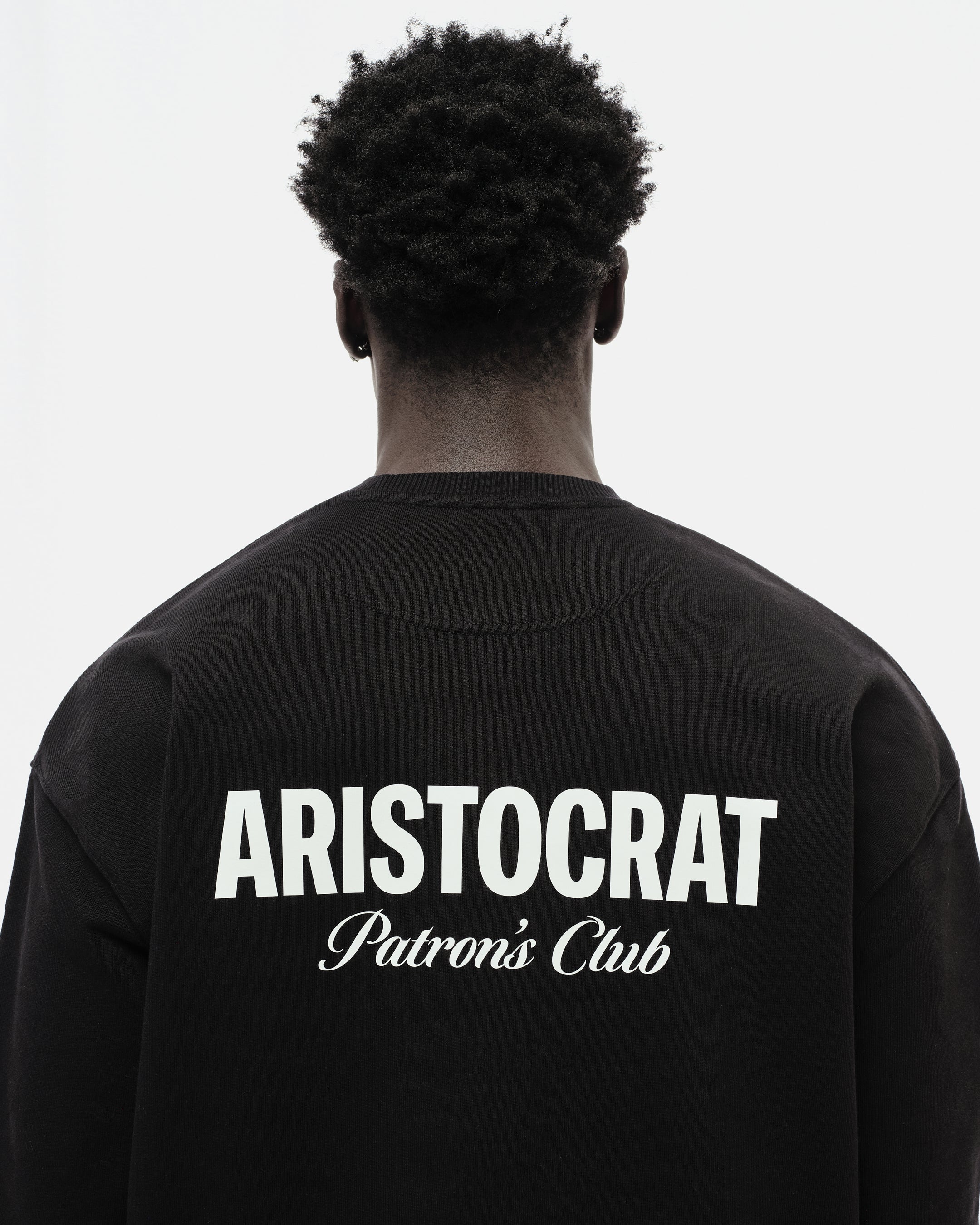 ARISTOCRAT PATRONS CLUB CREW NECK SWEATSHIRT - BLACK