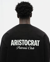 ARISTOCRAT PATRONS CLUB CREW NECK SWEATSHIRT - BLACK