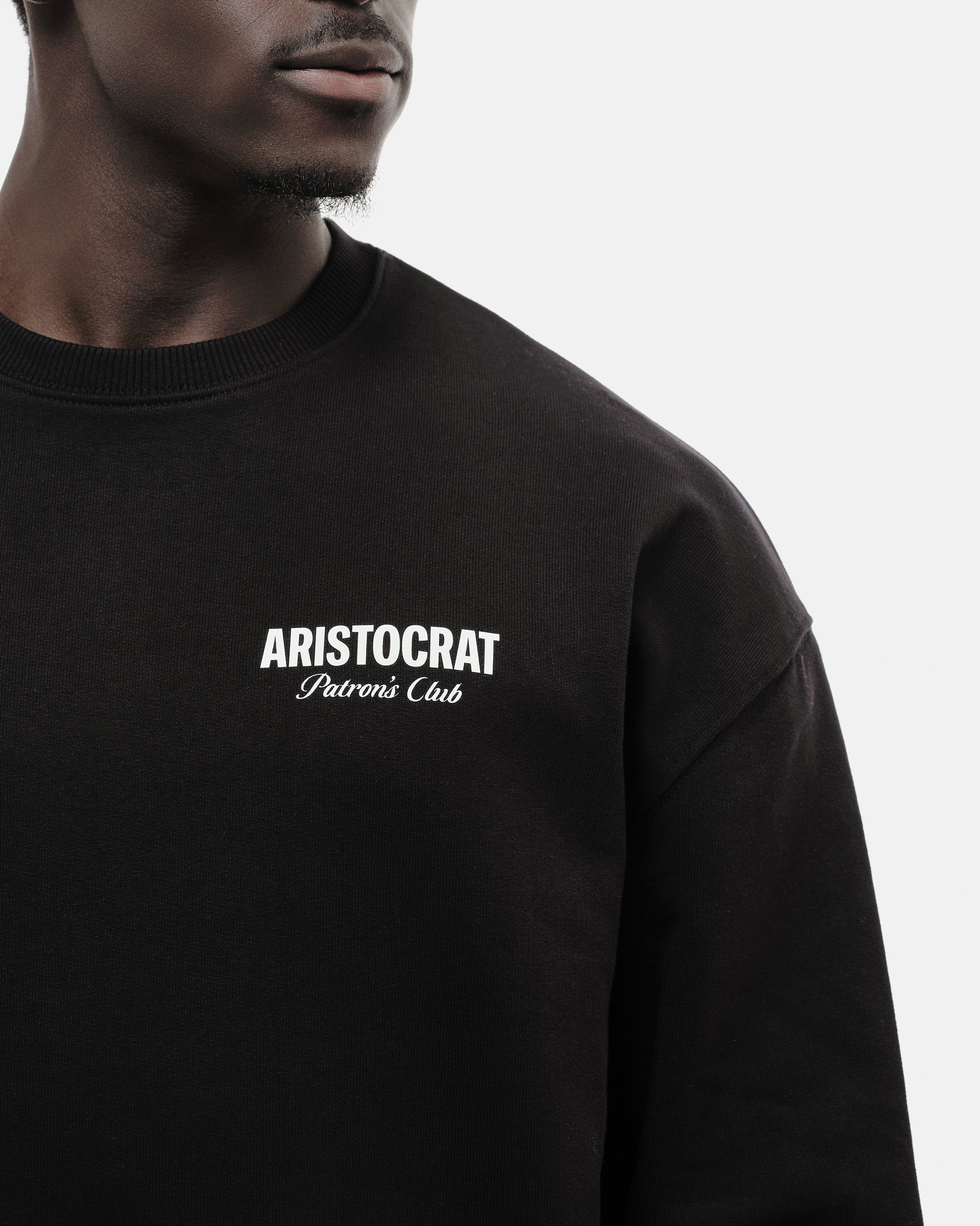ARISTOCRAT PATRONS CLUB CREW NECK SWEATSHIRT - BLACK