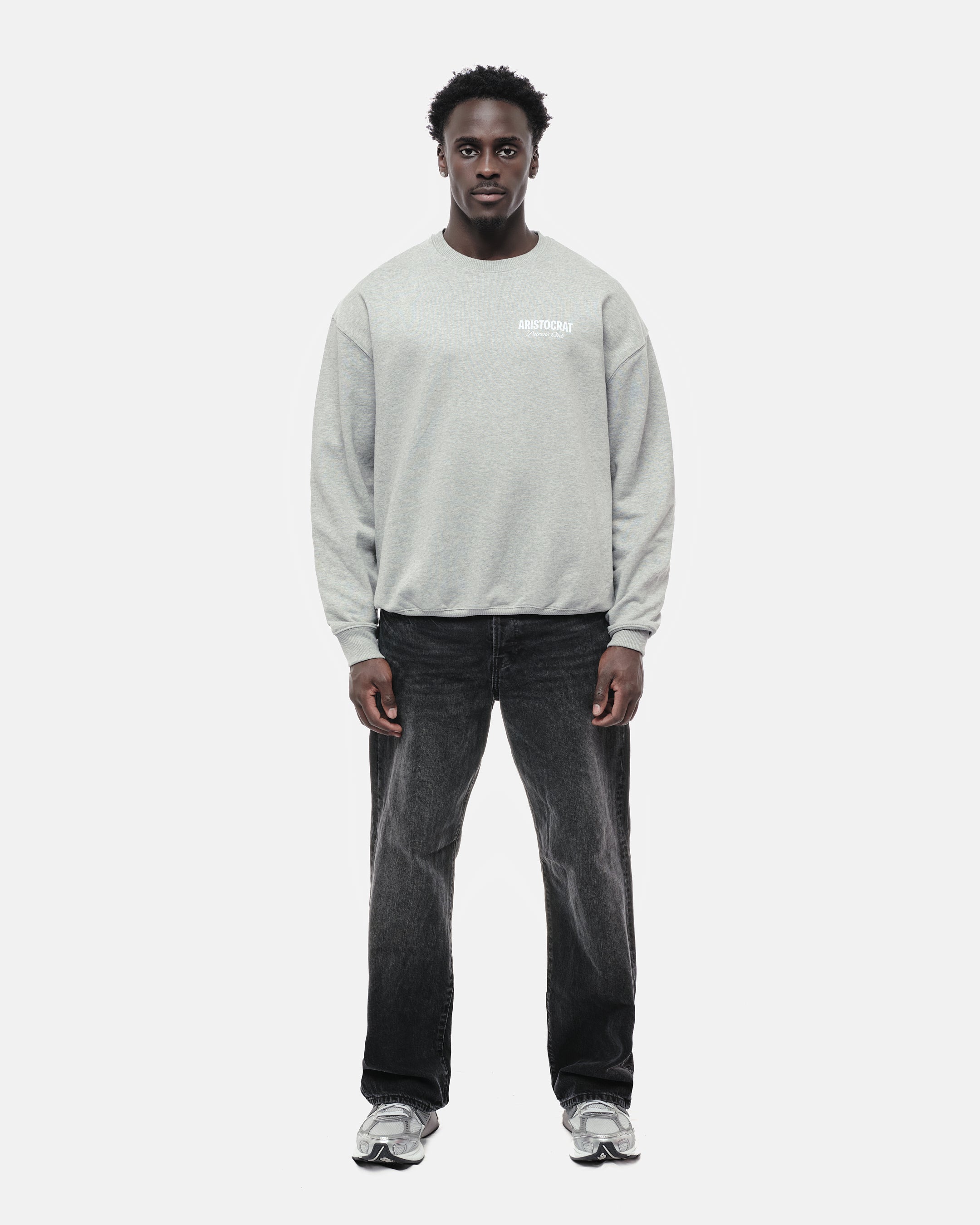 ARISTOCRAT PATRONS CLUB CREW NECK SWEATSHIRT - HEATHER GREY