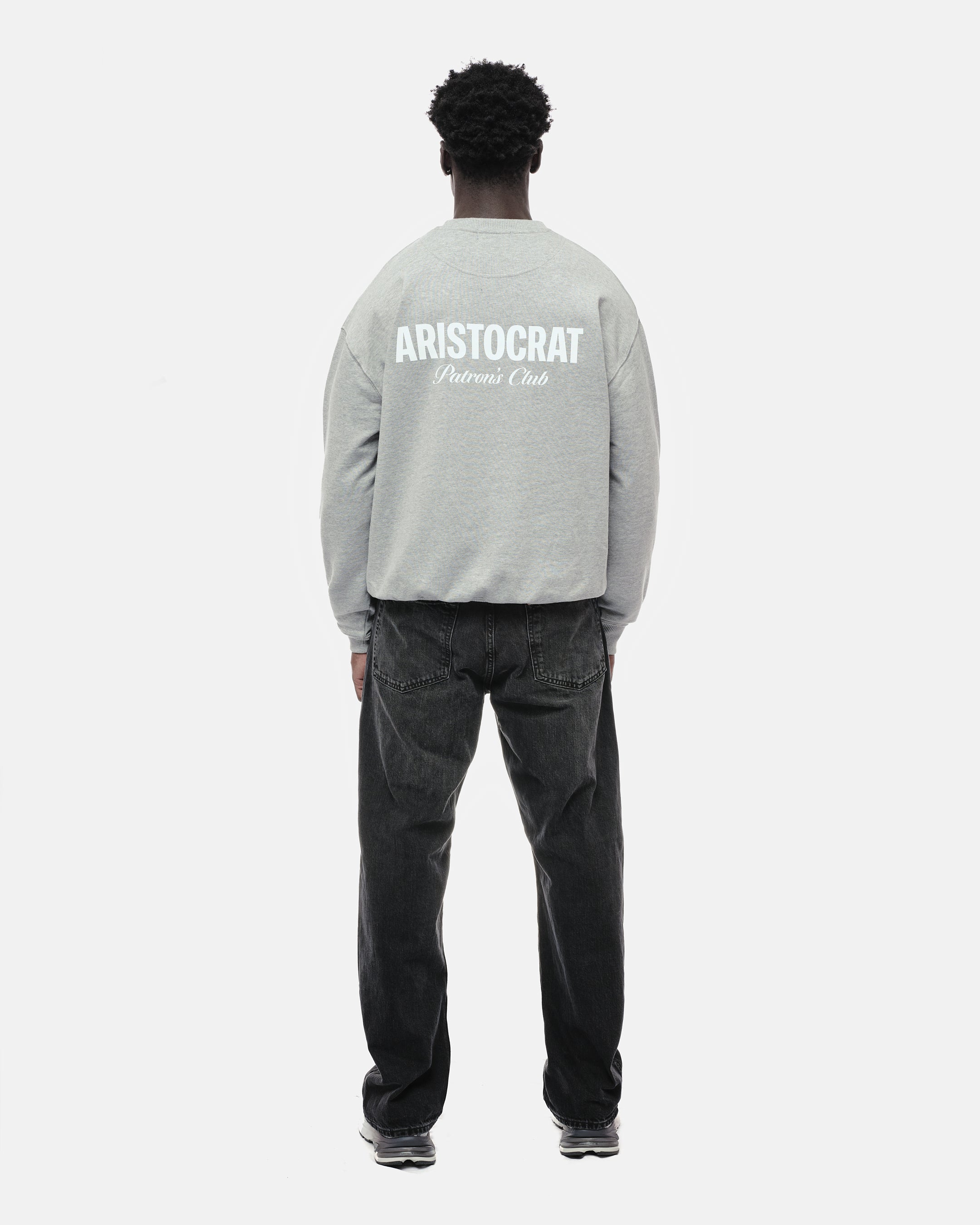 ARISTOCRAT PATRONS CLUB CREW NECK SWEATSHIRT - HEATHER GREY