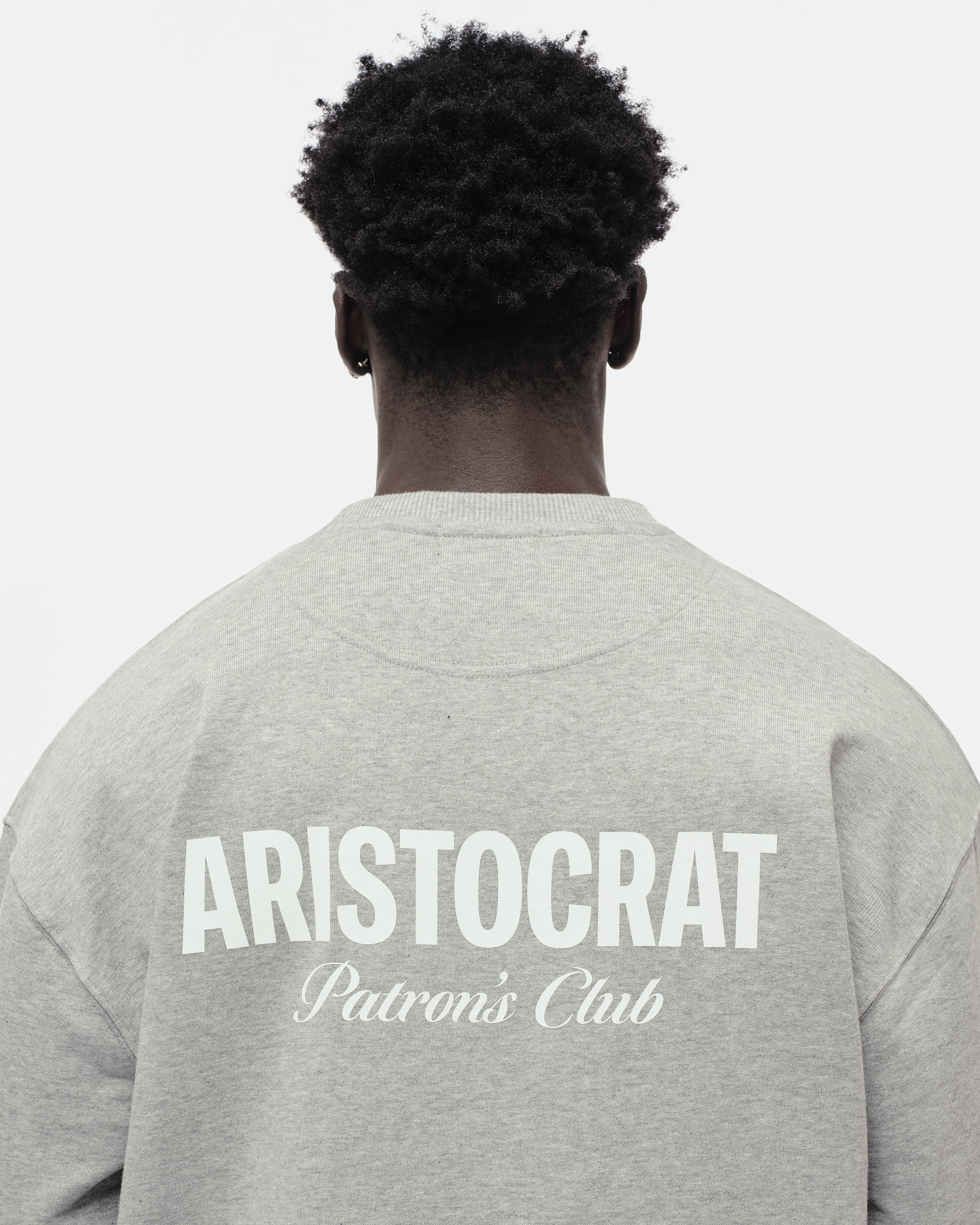 ARISTOCRAT PATRONS CLUB CREW NECK SWEATSHIRT - HEATHER GREY