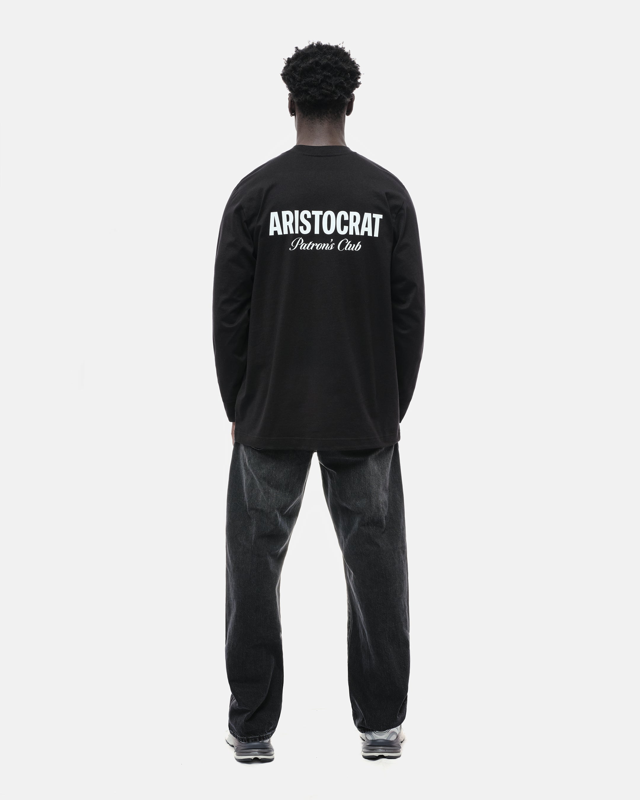 ARISTOCRAT PATRONS CLUB LONG SLEEVE T-SHIRT - BLACK