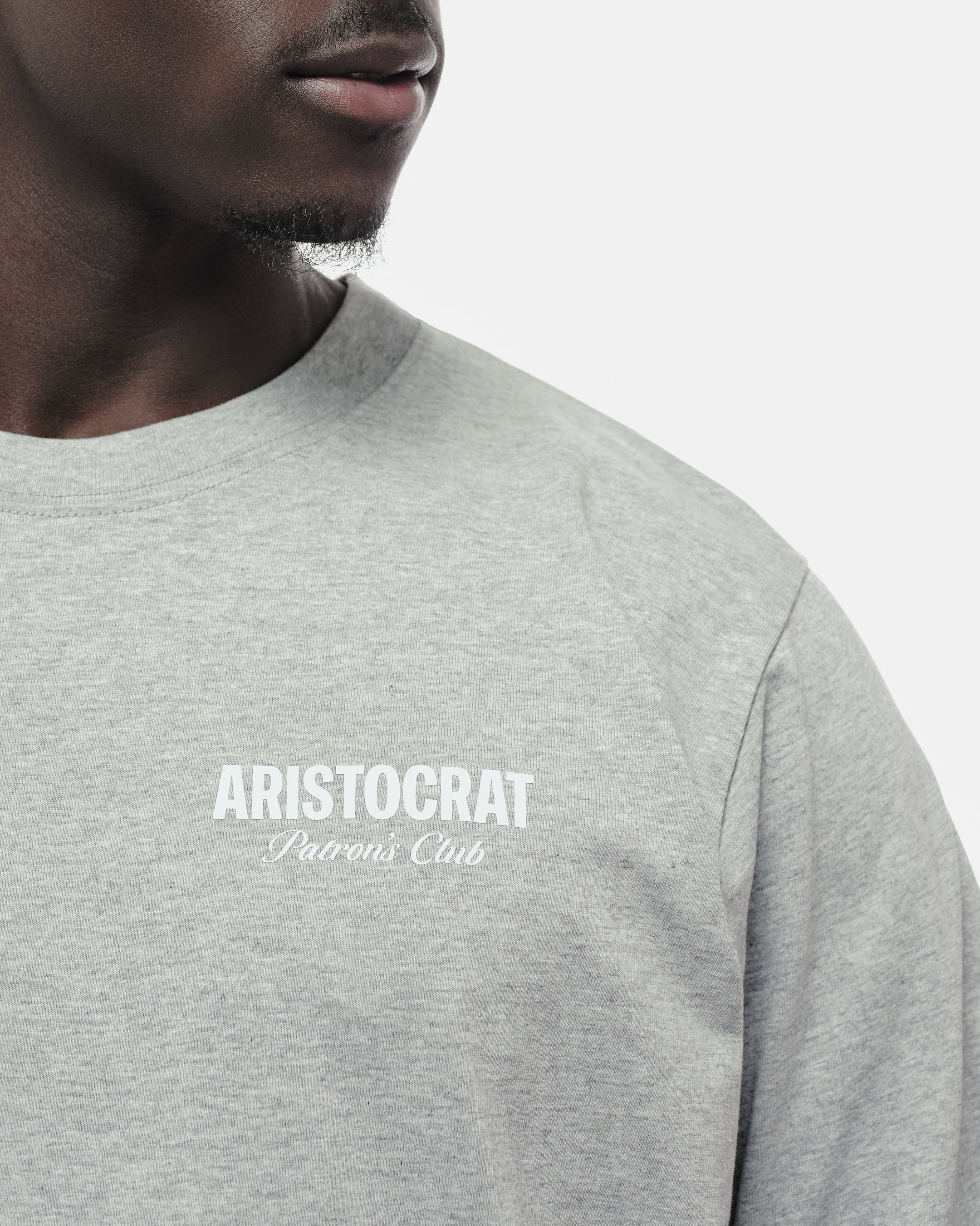 ARISTOCRAT PATRONS CLUB LONG SLEEVE T-SHIRT - HEATHER GREY