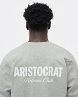 ARISTOCRAT PATRONS CLUB LONG SLEEVE T-SHIRT - HEATHER GREY