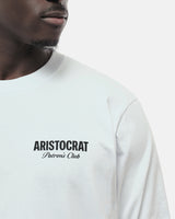 ARISTOCRAT PATRONS CLUB LONG SLEEVE T-SHIRT - WHITE