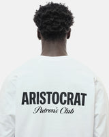 ARISTOCRAT PATRONS CLUB LONG SLEEVE T-SHIRT - WHITE