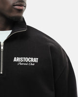 ARISTOCRAT PATRONS CLUB QUARTER ZIP SWEATSHIRT - BLACK